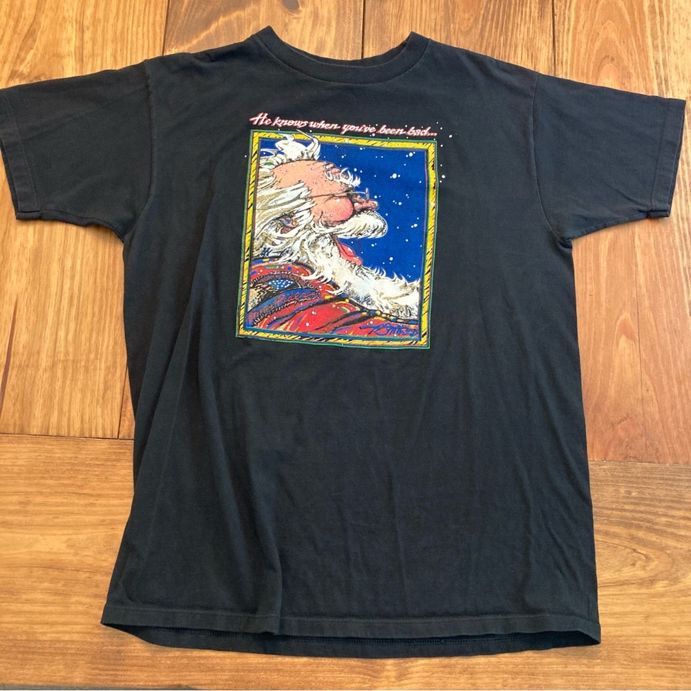 Harley Davidson Christmas Santa Graphic T Shirt